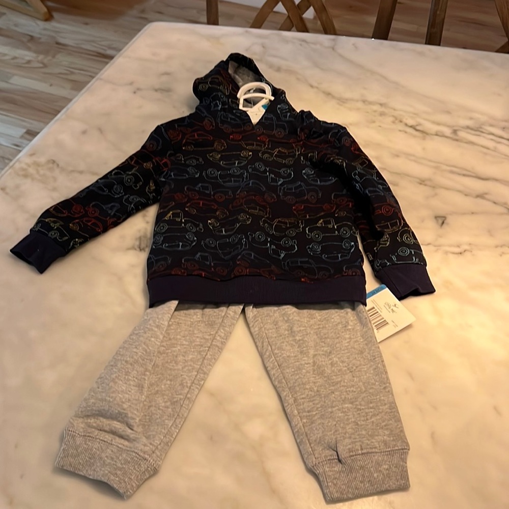 NWT Little Me Car Sweatshirt Set